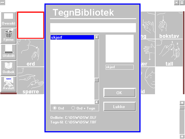 DSW skjermdump (TegnBibliotek)